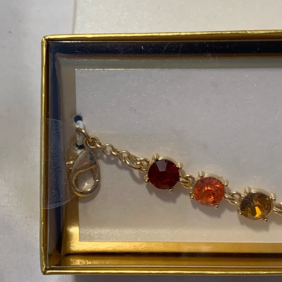 NIB “AK” Anna Klein Gold Bracelet With Multicolored Stones - Picture 3 of 5